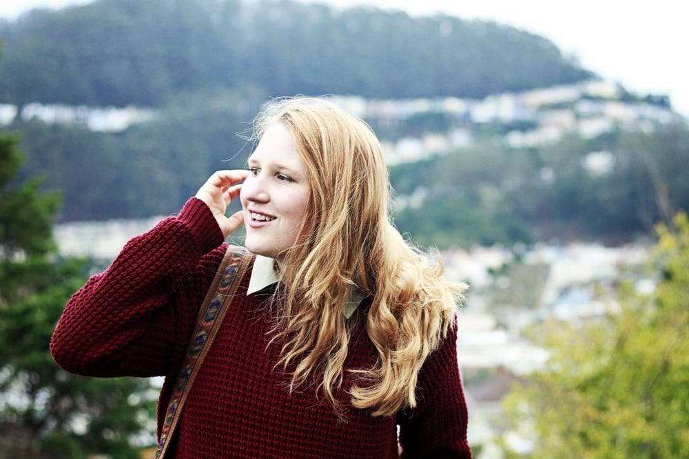 Red sweater and green jumpsuit - Whimsy Soul