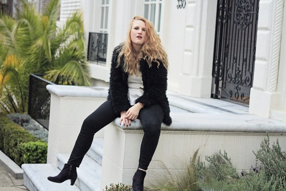 Fur Jacket And Preen Sunglasses