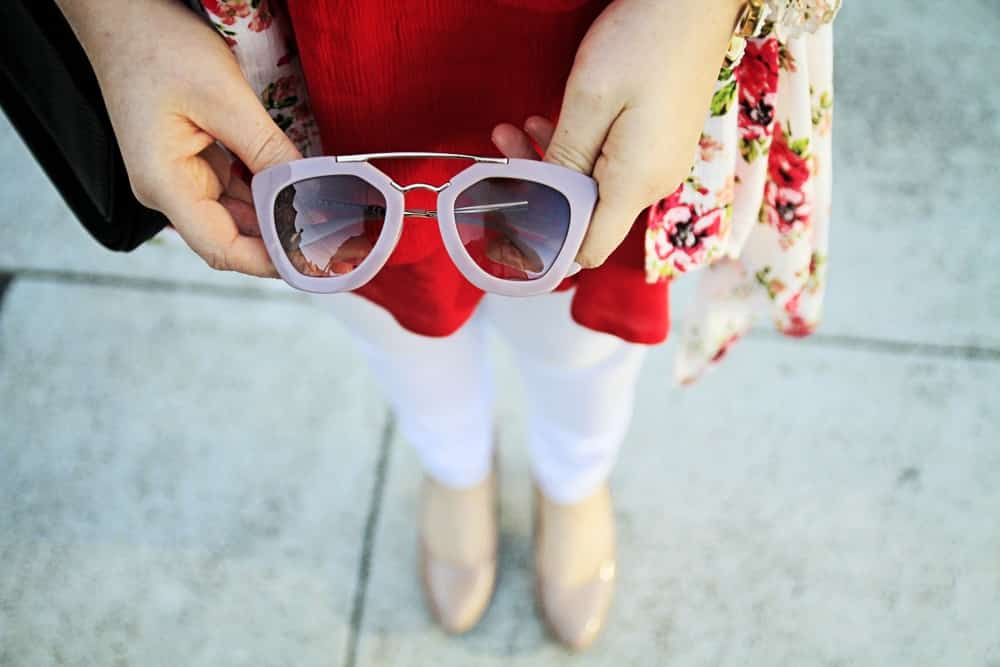 Floral Kimono and Red Swing Top - Whimsy Soul
