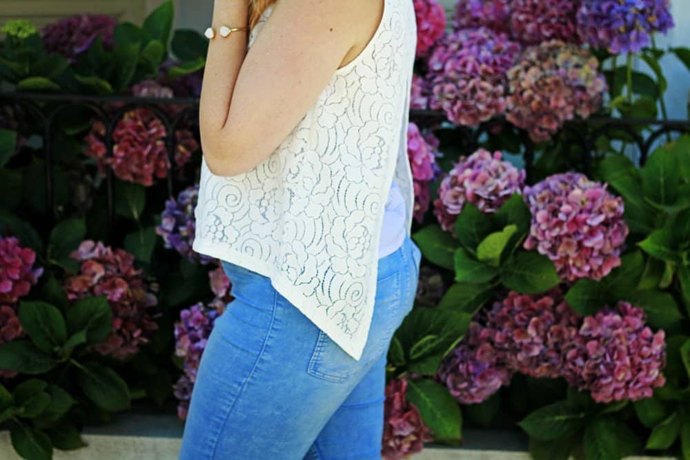 lace shirt with opening in back