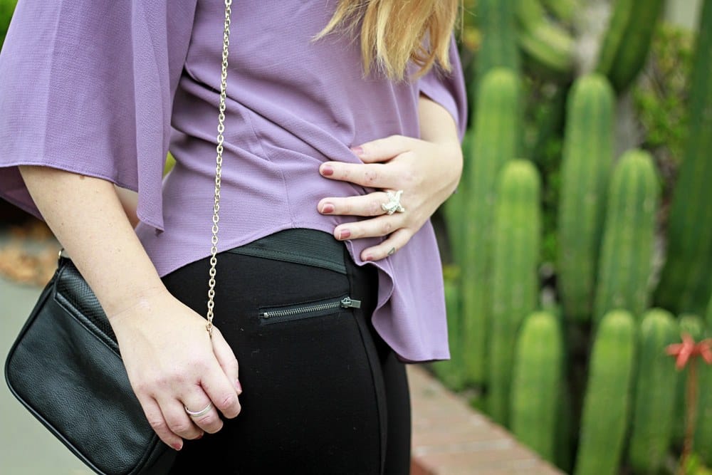 Le Chateau Purple blouse and plus size jeggings