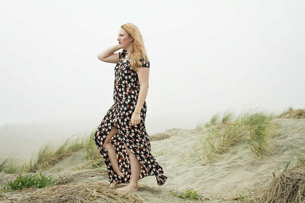 Black floral maxi dress