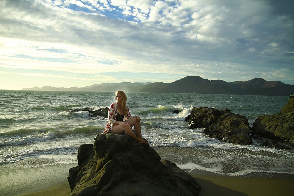 Baker's Beach in San Francisco at sunset