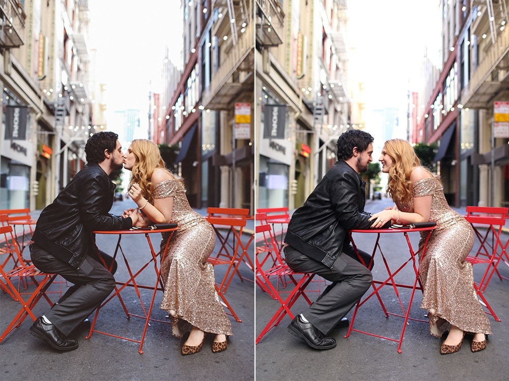Badgley Mischka Sequin Gown for Engagement Photos in San Francisco