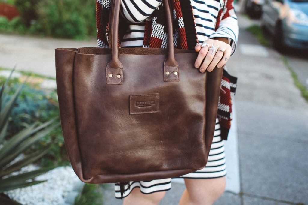Parker Clay leather tote