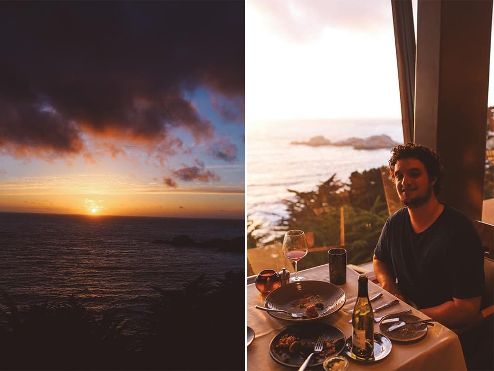 sunset at Hyatt Highlands Inn