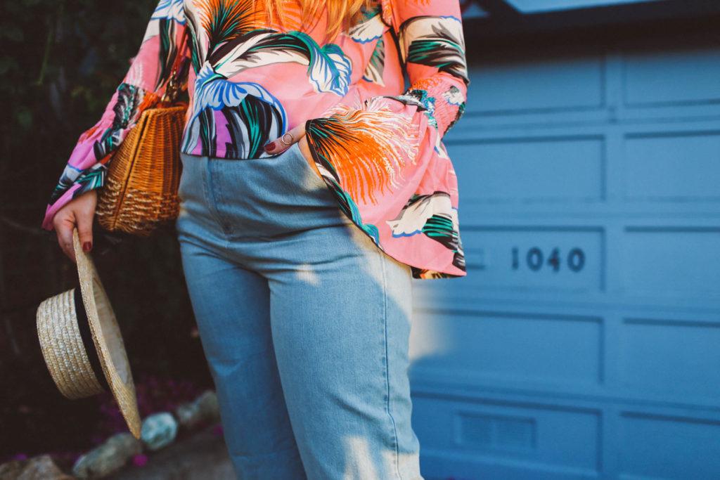 ASOS fringe jeans, bell sleeve top, lombard street