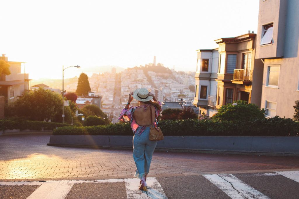 ASOS fringe jeans, bell sleeve top, lombard street