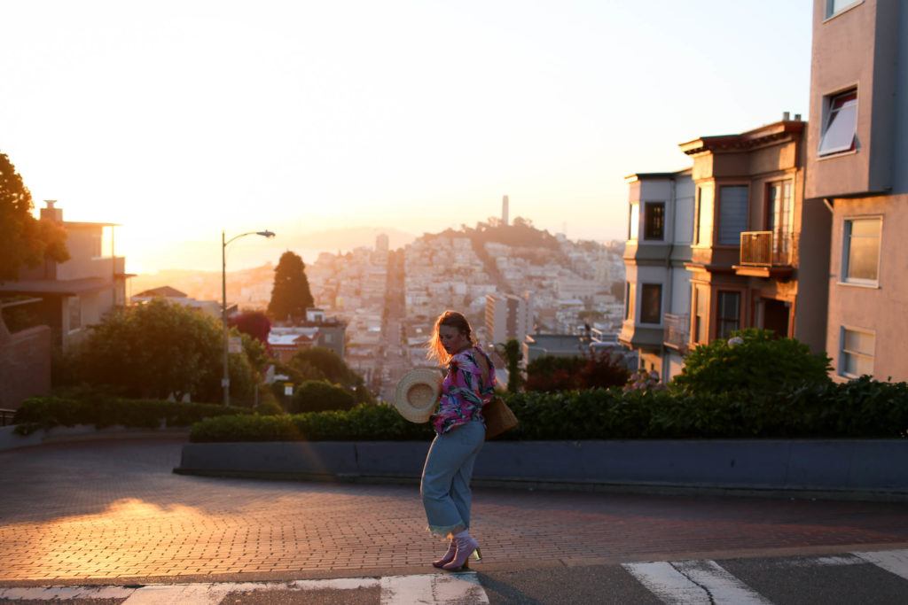 ASOS fringe jeans, bell sleeve top, lombard street