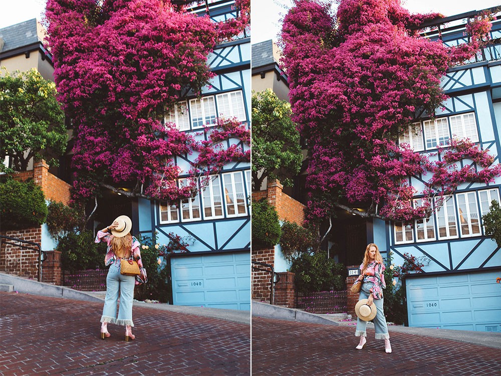 ASOS fringe jeans, bell sleeve top, lombard street