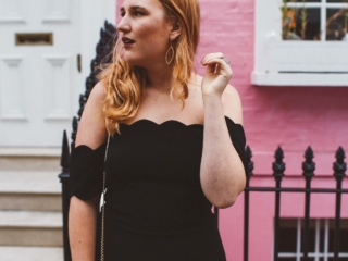 black scallop dress chelsea london