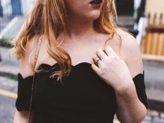 black scallop dress chelsea london