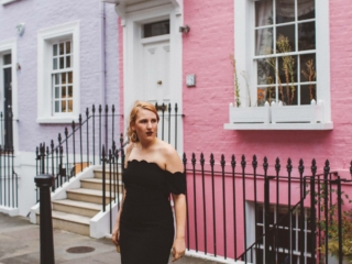 black scallop dress chelsea london