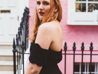 black scallop dress chelsea london