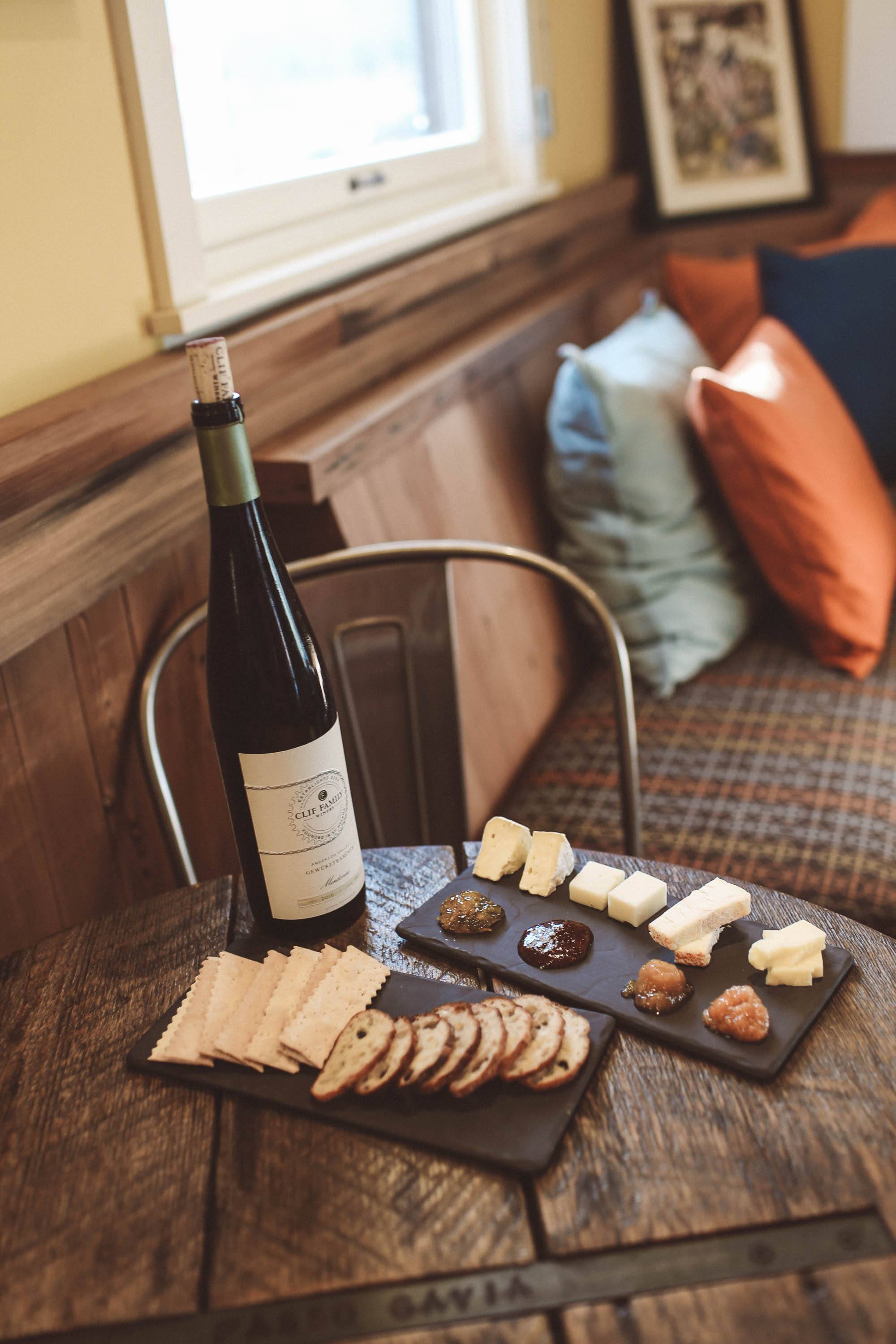 cliff family wine food flatlay