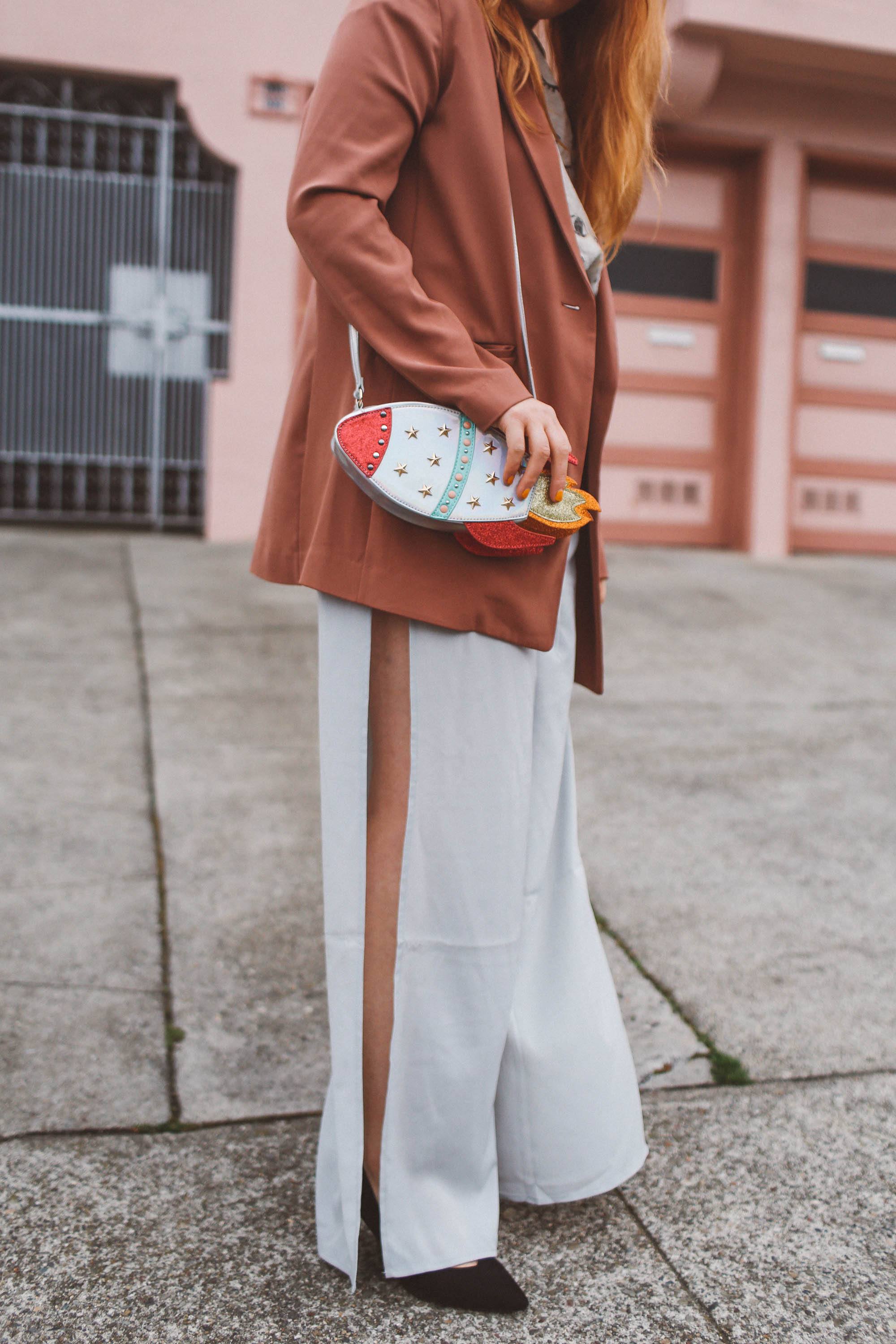 Wide Leg Pants With Side Slits