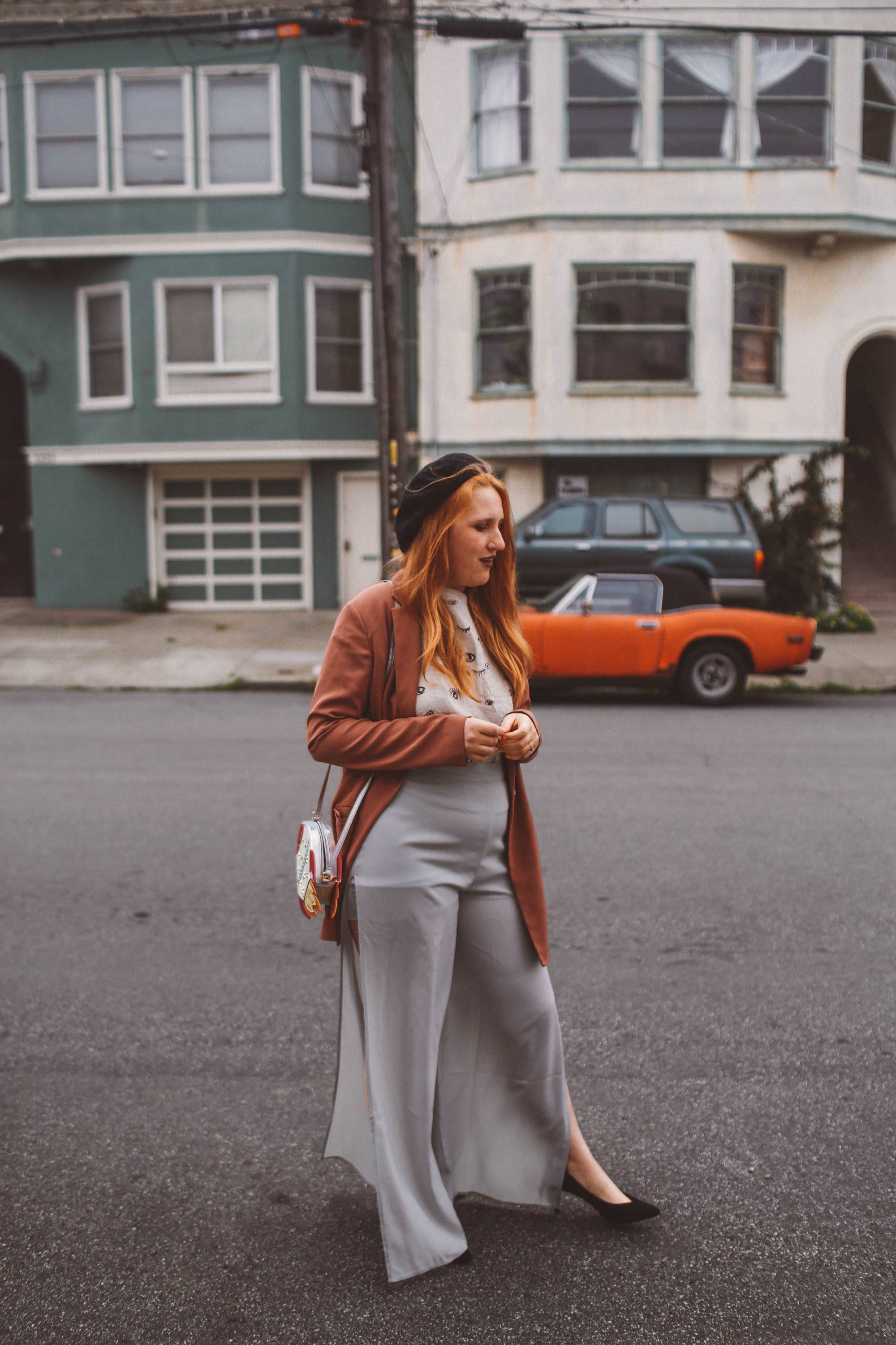 Wide Leg Pants With Side Slits