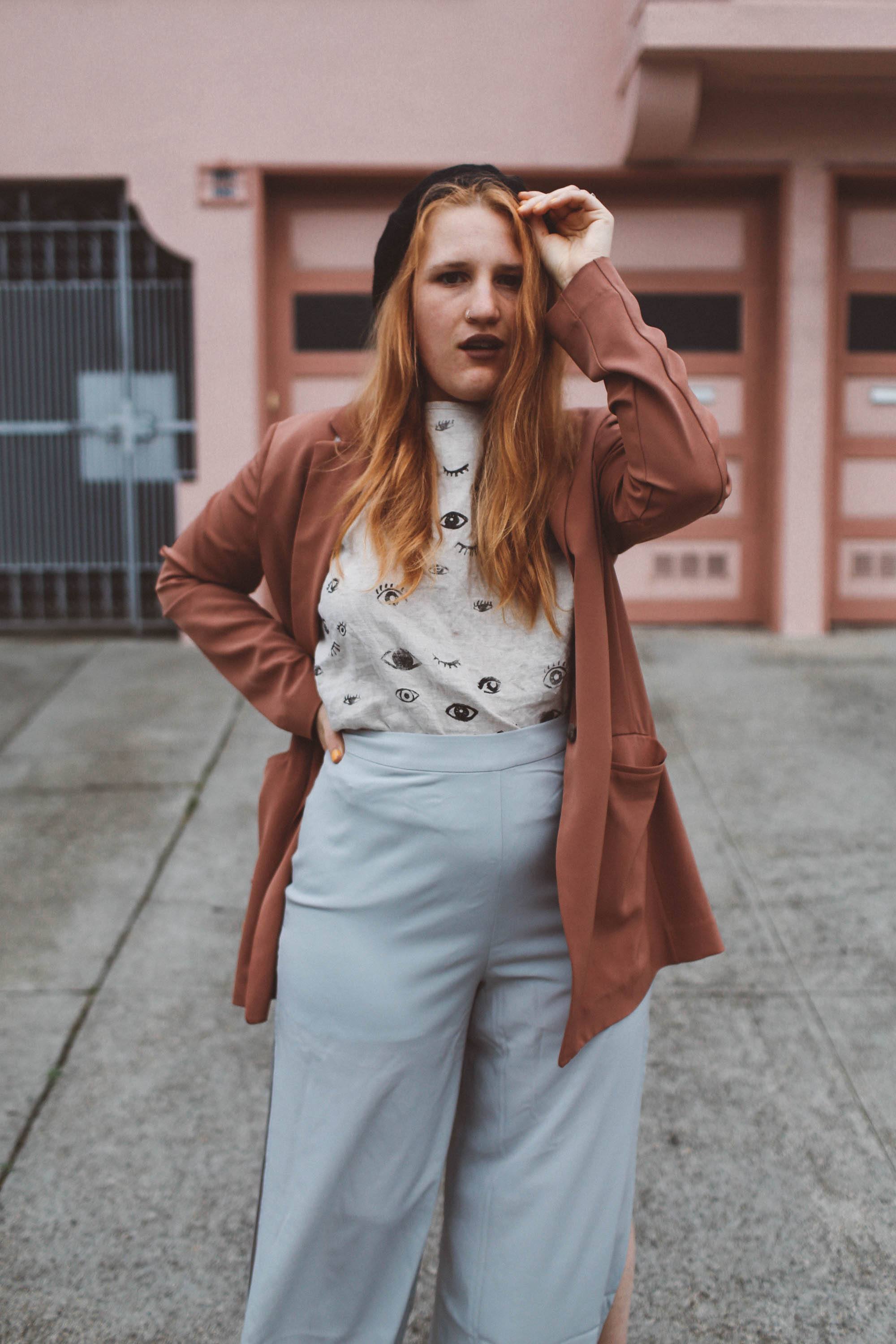 Wide Leg Pants With Side Slits