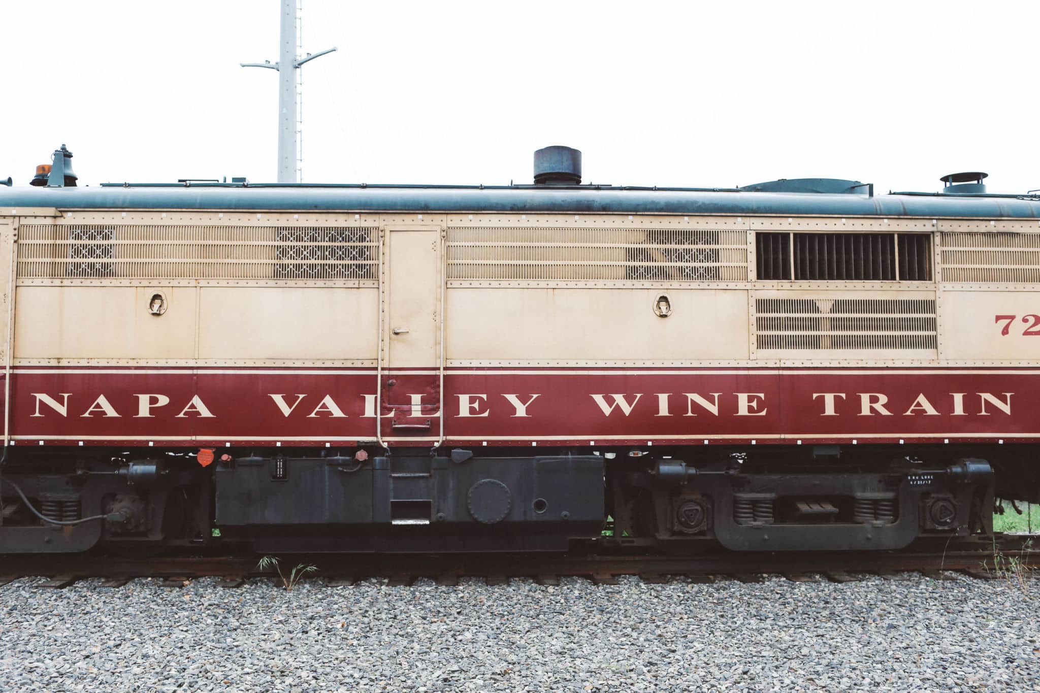 side view of the Napa Valley Wine Train
