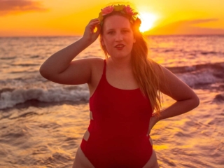 red swimsuit on the beach in Kihei