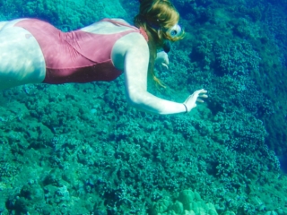 Snorkel Maui Hawaii Cruise - woman snorkeling in coral reef