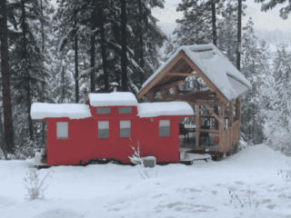Red caboose Airbnb in Leavenworth, Washington