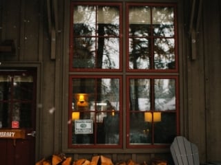 Firewood for guests at the Sleeping Lady Mountain Resort in Leavenworth, Washington