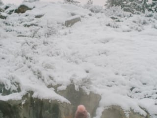 Kara in the outdoor hot tub at Sleeping Lady Mountain Resort