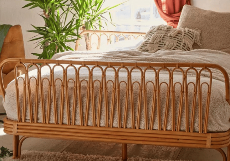 Image for Canoga Rattan Bed Frame With Headboard