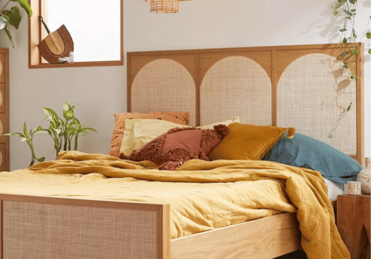 Image for Cane Alder Headboard + Frame