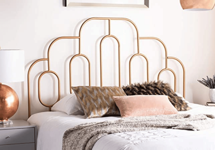 Image for Safavieh Home Paloma Retro Gold Headboard, Full